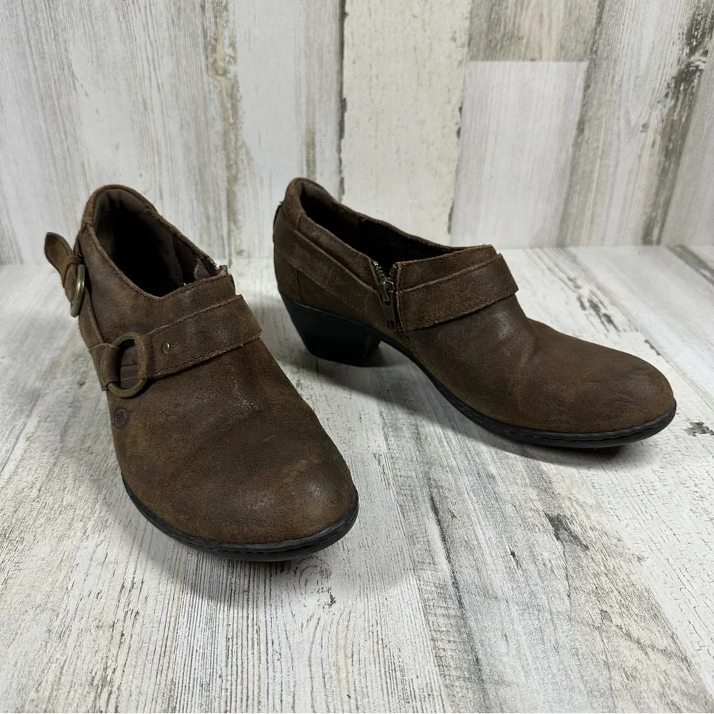 Born‎ Zowy Tobacco Brown Harness Ankle Booties #800